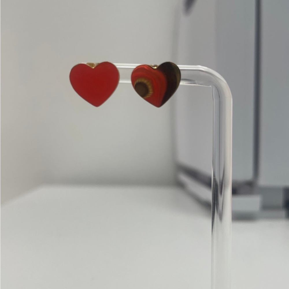 Heart gold plated earring studs